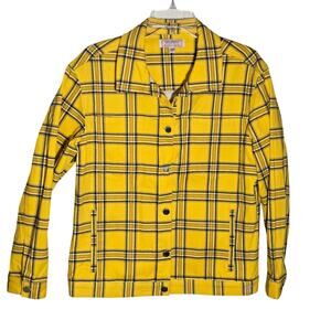 Guess Originals Yellow Plain Flannel Button Up Jacket Clueless Y2K 90s Small LN